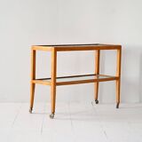 Vintage wooden and glass serving trolley