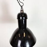 Black Enamel Industrial Pendant Lamp from AEG, 1930s