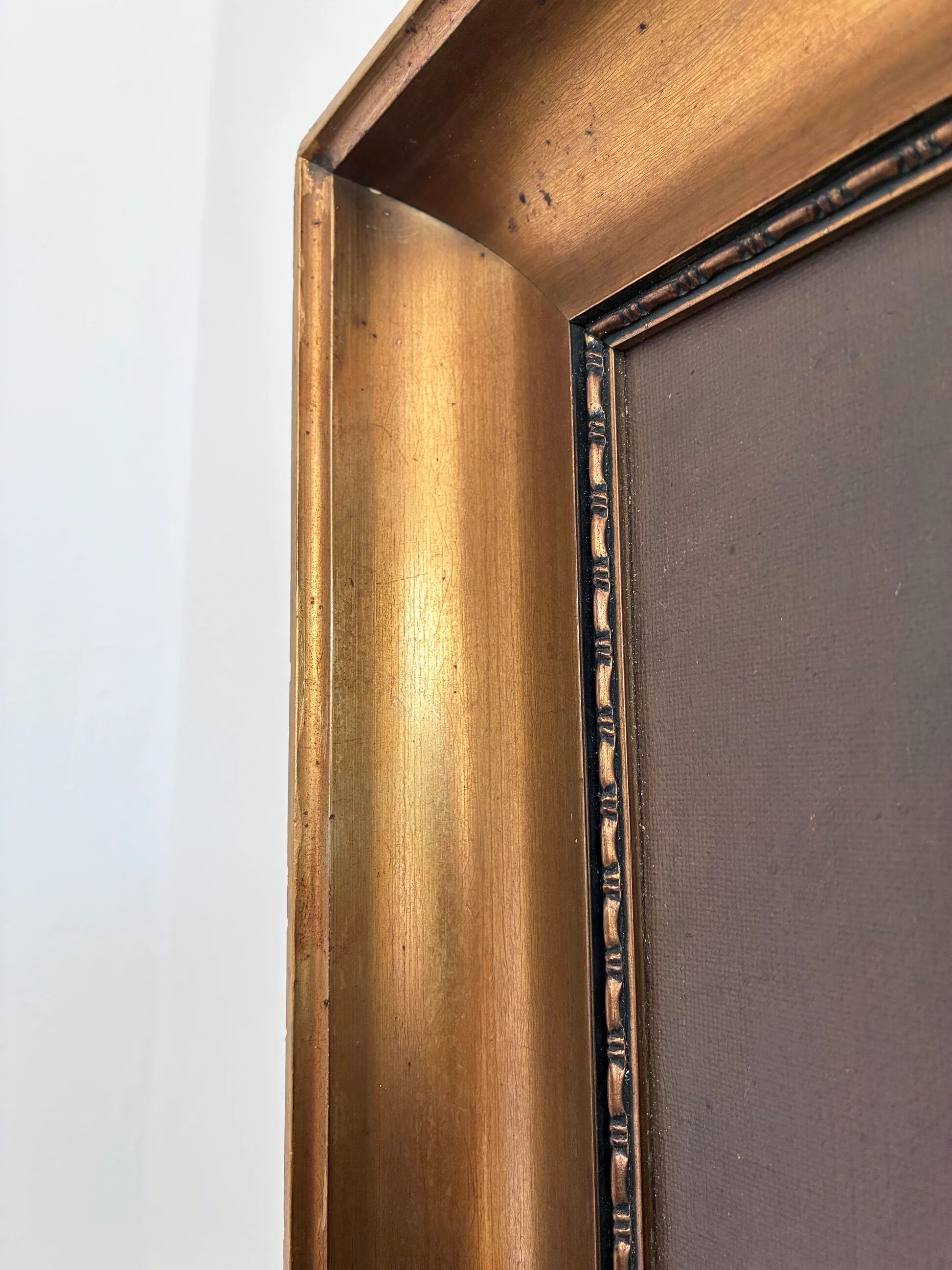 Peinture à l'huile florale vintage originale avec vase bleu et blanc.