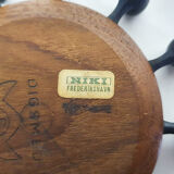 Round Teak and Metal Candleholder by Digsmed, Danish Design, 1964