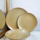 Set 5 flat plates in sandstone