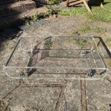 Habitat plexiglass table on wheels