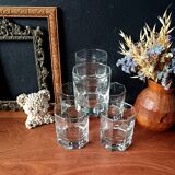 6 vintage transparent octagonal 24 cl glasses by Luminarc