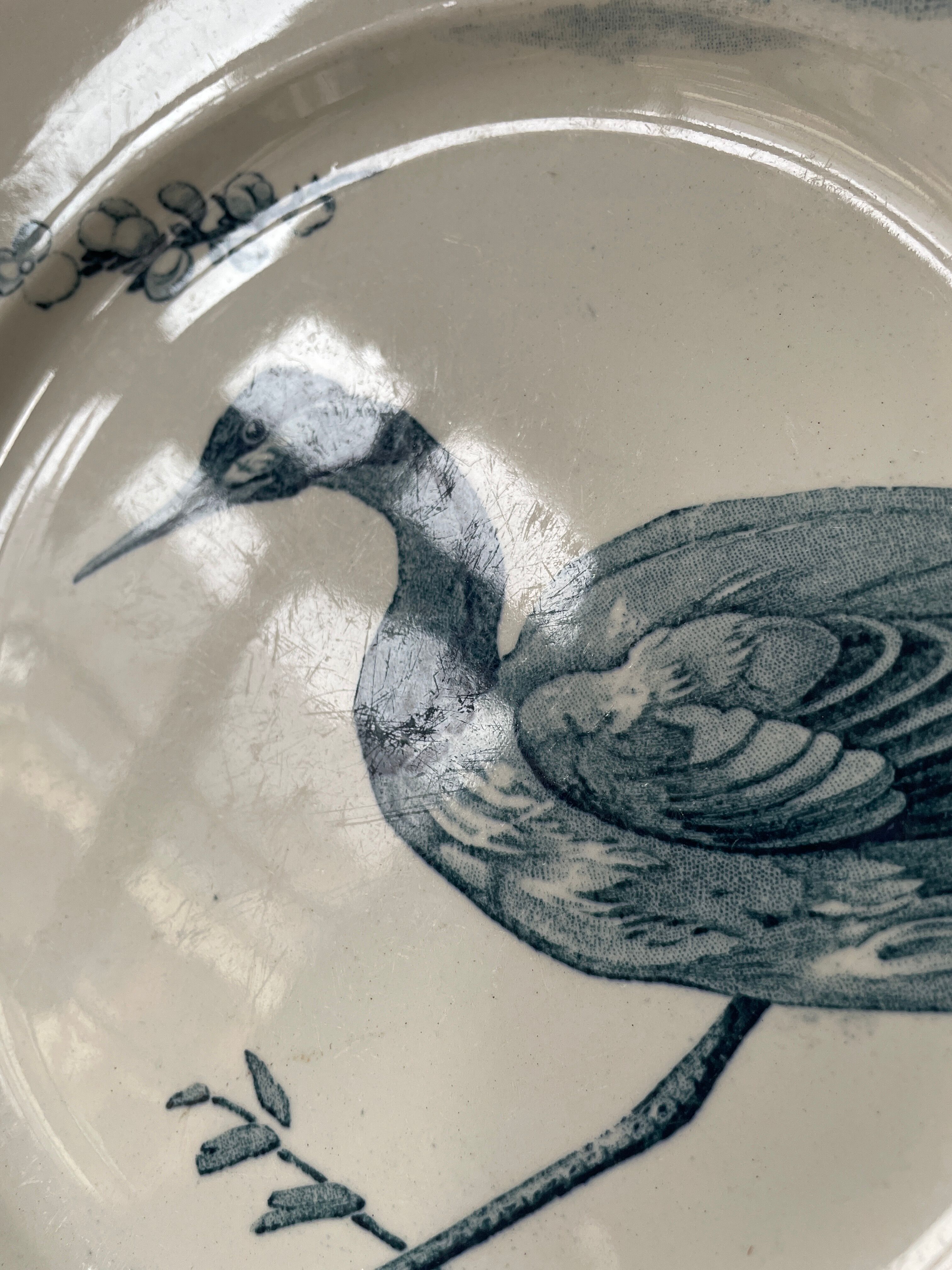 Old round dish Keller and Guérin Lunéville