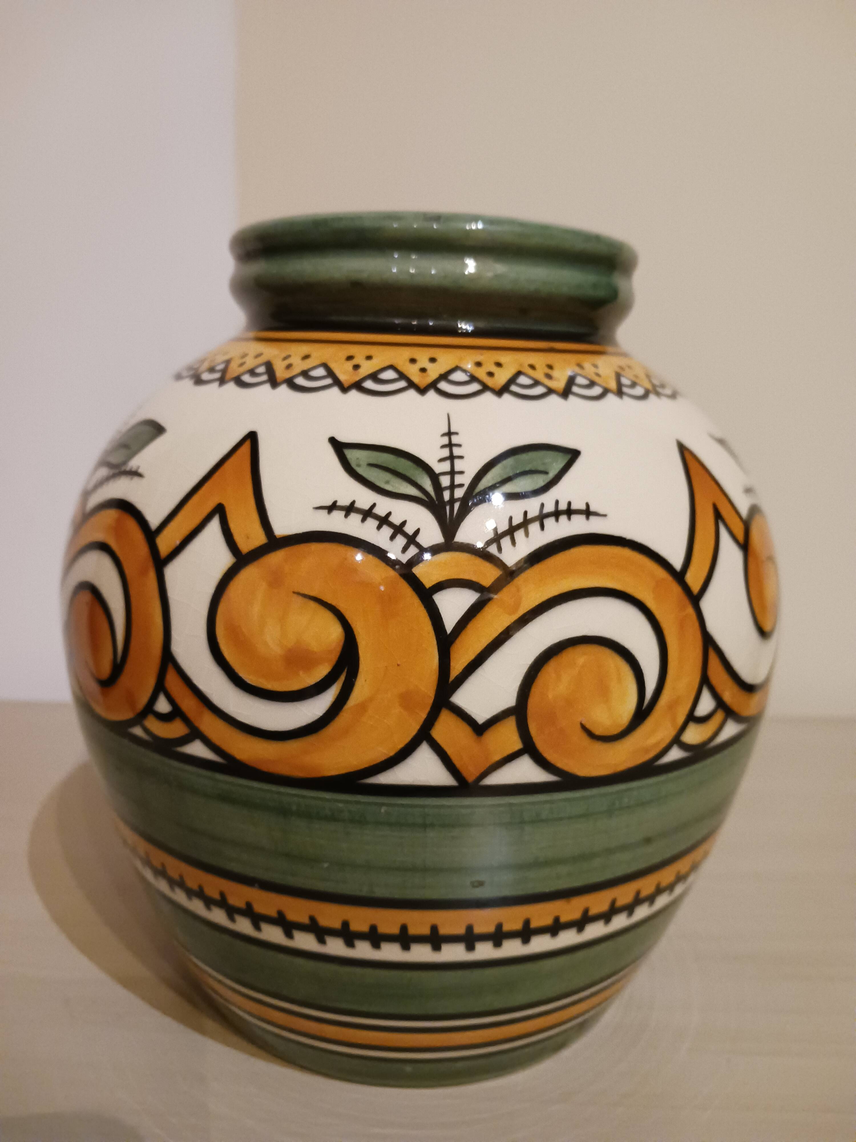 Round vase, signed Henriot Quimper, 1950s