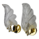 Pair of frosted leaf sconces, Murano glass, Italy, 1970