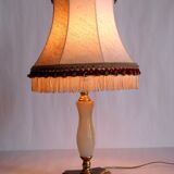 Onyx and fabric table lamp