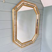 Mirror with wooden gilded frame, Deknudt (Belgium), 1970