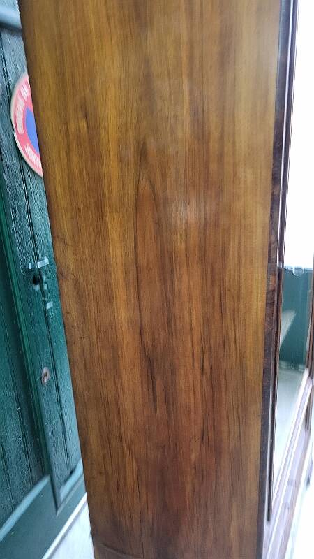 19th Century Walnut Library Display Cabinet with 1 Door