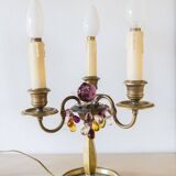 Paire anciennes girandoles avec fruits Murano