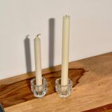 Pair of vintage glass candlesticks