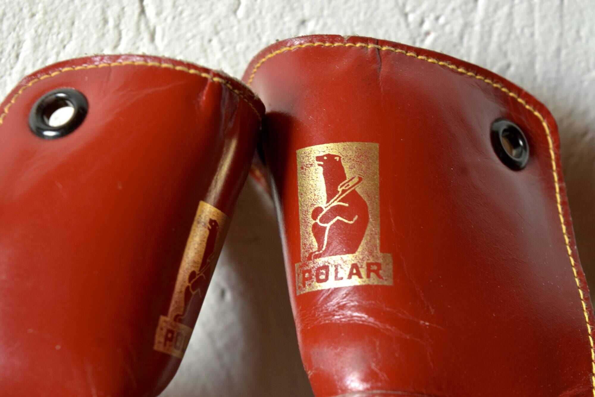 Pair of vintage Polar Match ice skates with carrying bag - 1970s