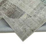 Hand-knotted anatolian contemporary 170 cm x 240 cm grey patchwork carpet