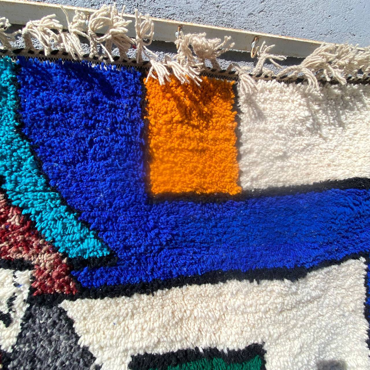 Handmade Colourful Moroccan Wool Rug – Authentic Berber Art & Vibrant Design
