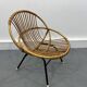 Chaise en Rotin et Métal de Rohé Noordwolde, Pays-Bas, 1950s