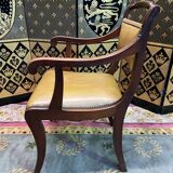 English office armchair mahogany and leather