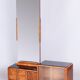 Art Deco Dressing Table in Rosewood and Walnut Veneer with Mirror, France, 1920s