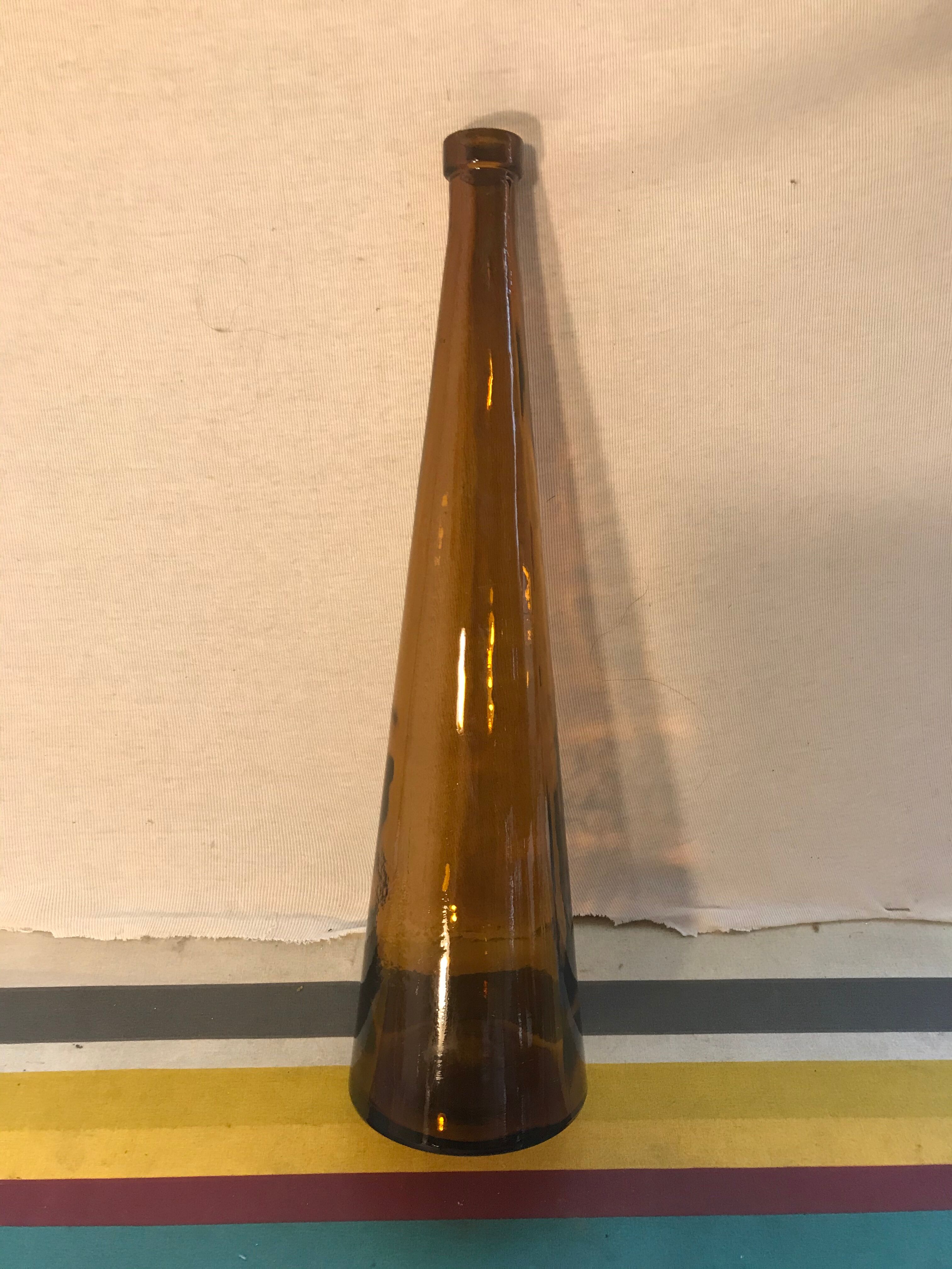 Old Bottle Glass Bottle Blown Bullé Brown Orange Vintage