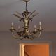 Patinated bronze chandelier with 5 lights – Louis XV style