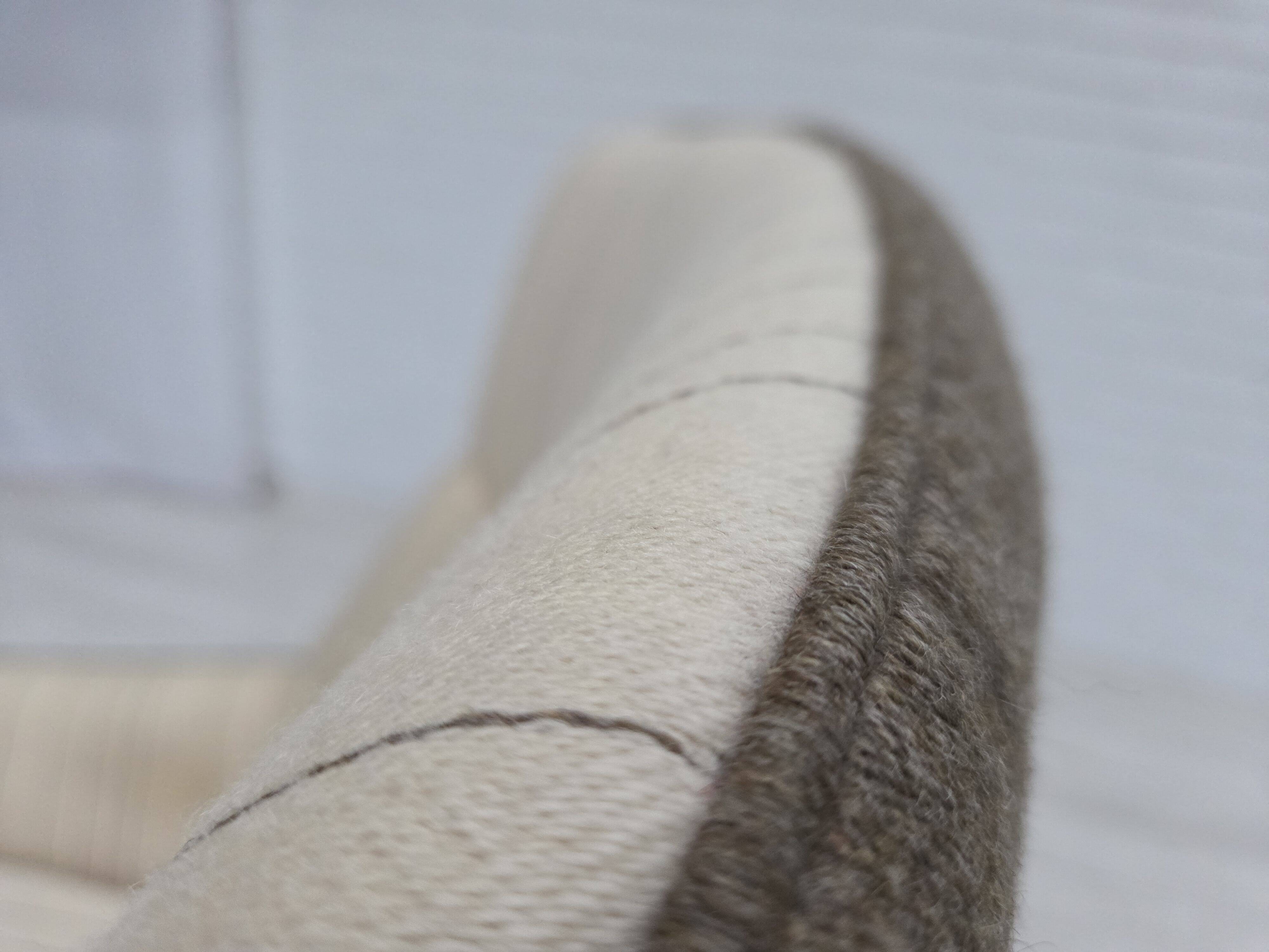 1970s, Danish design by Illum Wikkelsø, furniture wool fabric, oak wood.