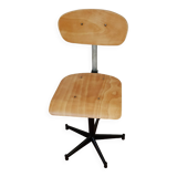 Steel and wood school chair