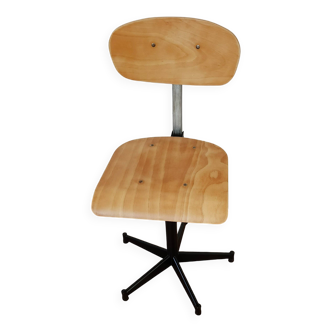 Chaise d'école acier et bois