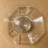 Paire Ancien Coquetier ARCOROC Octime Verre Moulé Transparent Vintage #B478