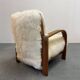Fauteuils en peau de mouton Art Déco