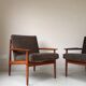 2 Vintage teak armchairs by Arne Vodder for Glostrup from Denmark