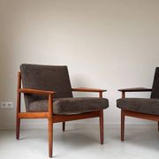 2 Vintage teak armchairs by Arne Vodder for Glostrup from Denmark