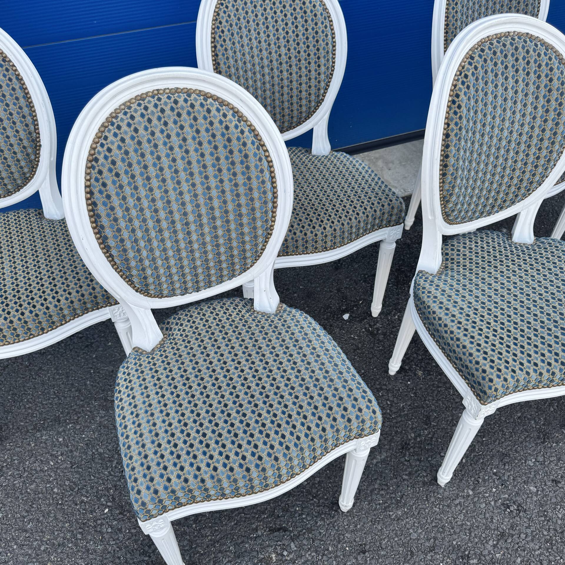 Set of 6 Louis XVI style Medallion chairs