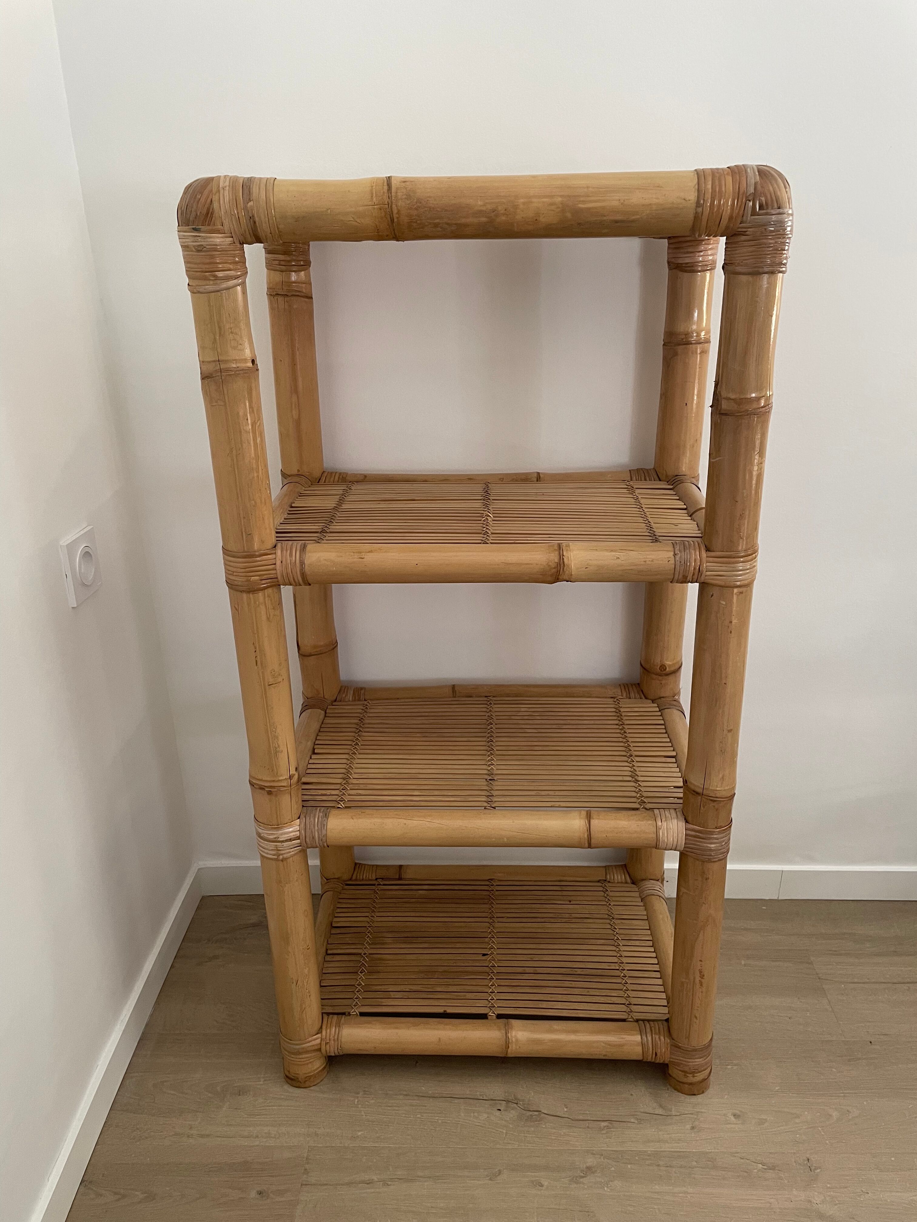 Vintage light bamboo shelf