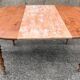 Round solid oak table with extensions, cabinetmaker's sliding mechanism,