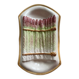 Plat à asperges en  barbotine