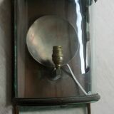 Ancient half-moon brass wall lantern