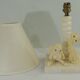Marble table lamp/animal decor/dog and cat/vintage