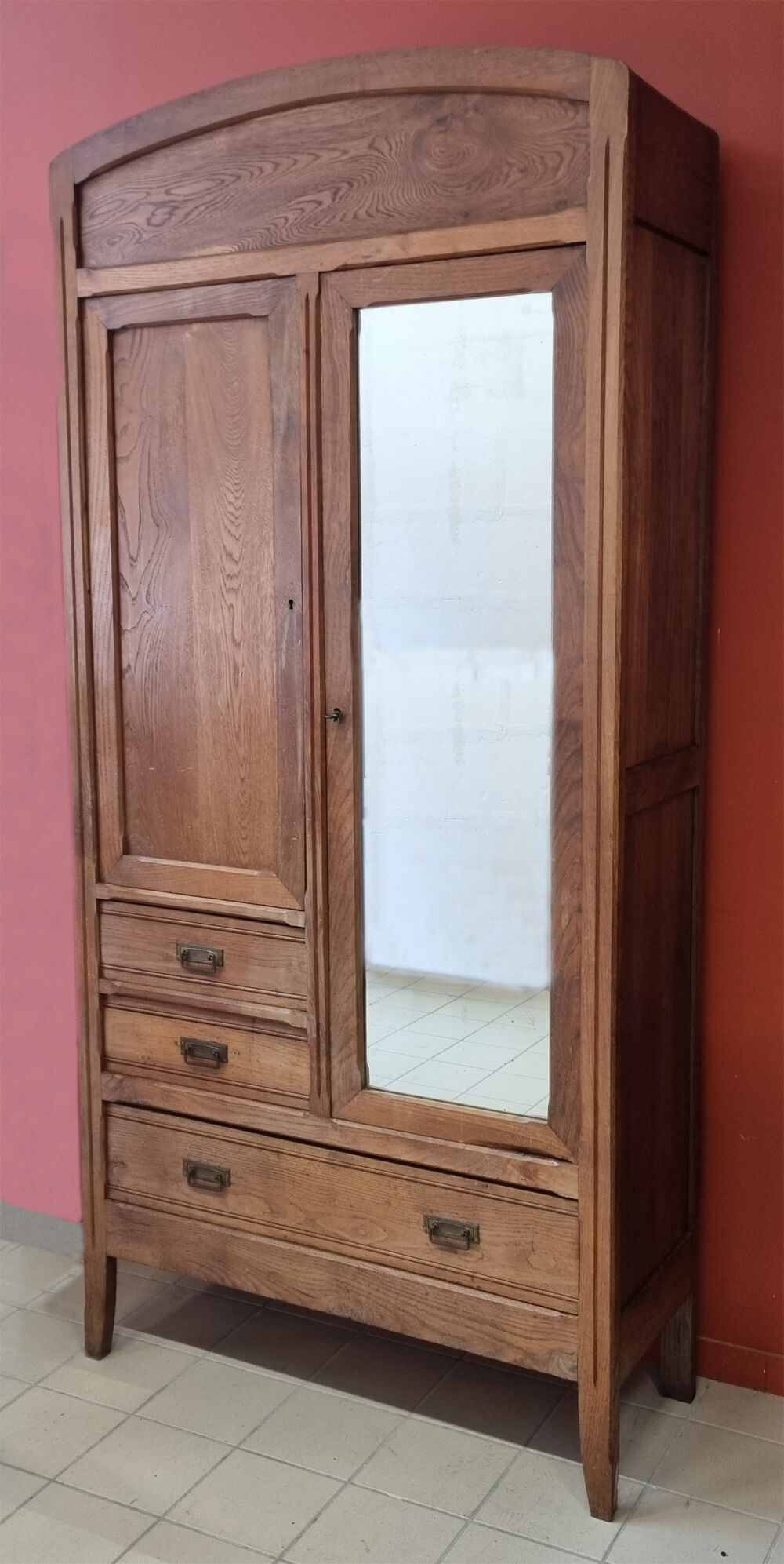 Parisian wooden wardrobe, 3 in 1, vintage 60s