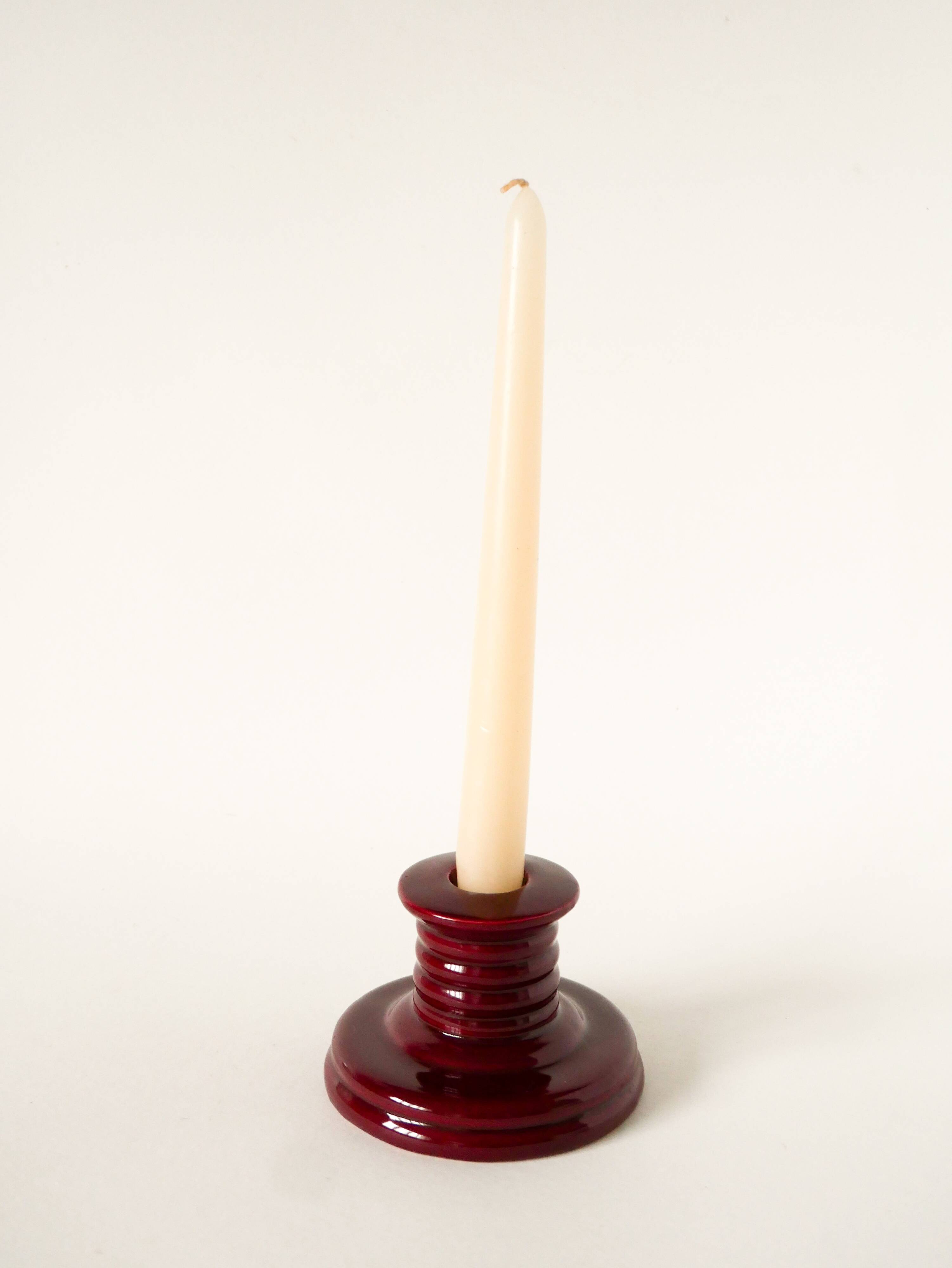 Ceramic candle holder, Bordeaux, Vallauris style, 1960