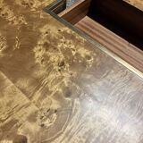Elm burl coffee table with integrated drawers, Roche Bobois 1970