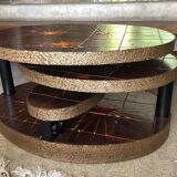 Table basse vintage signée la roue vallauris