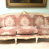 Canapé antique d’origine ST Louis XIV 3 places polychroom 80 X90X 200 cm
