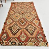 Red Brown Tribal Turkish Kilim Rug 146x292Cm SK 35174