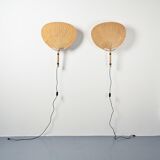 Pair of Uchiwa II wall lights by Ingo Maurer, Design M 1973