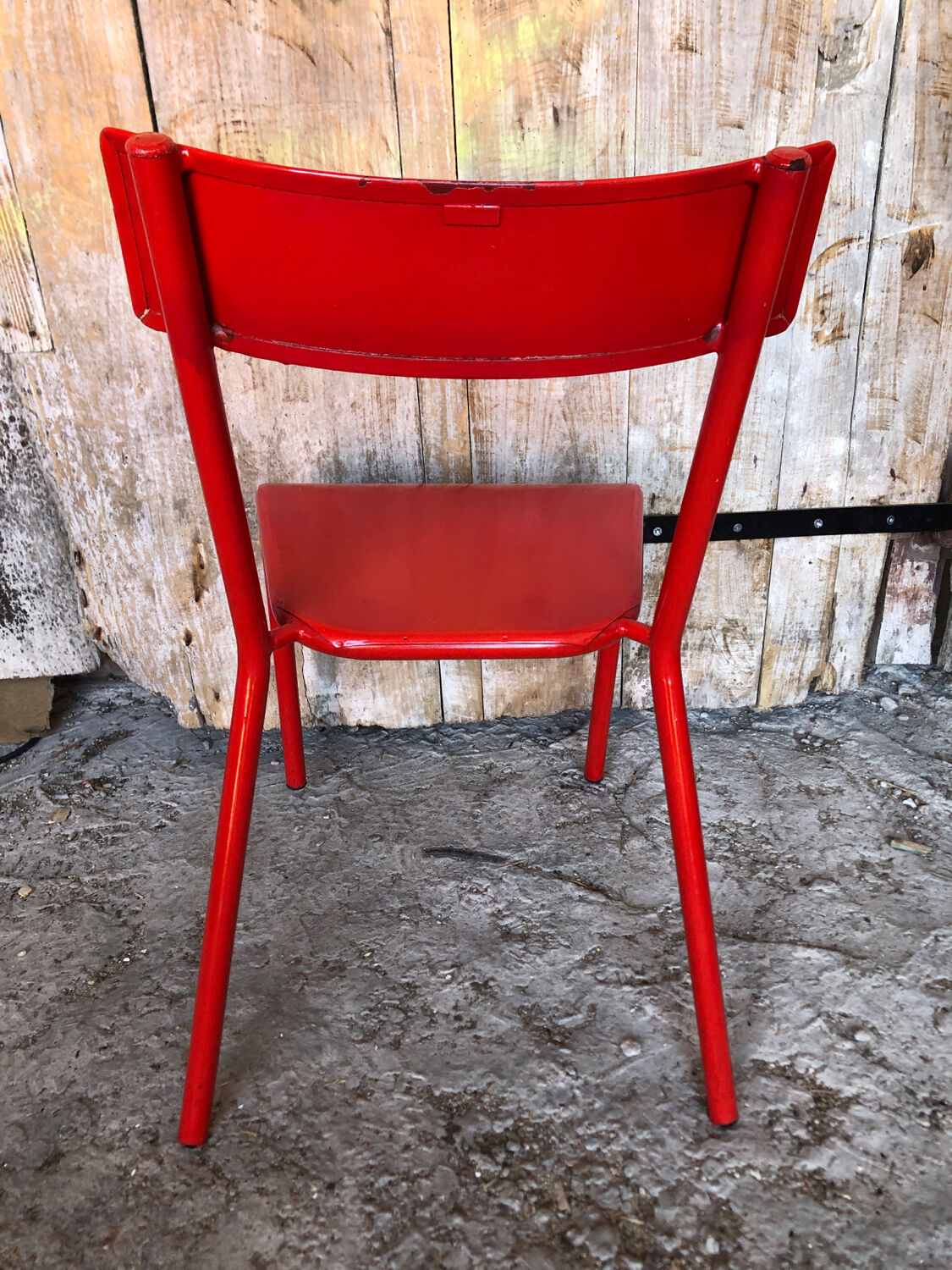 Metal red vintage chair