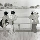 Two original ink and watercolor drawings signed Asia