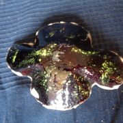 Plat vide poche cendrier en cuivre emaille vintage ancien limoges