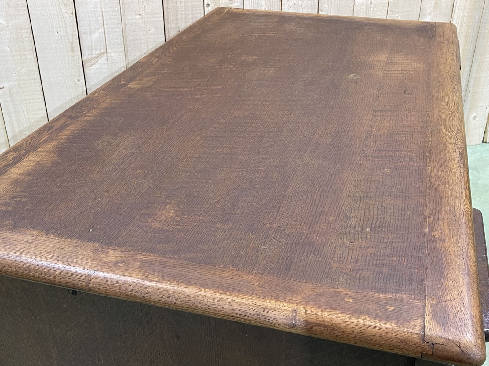 60s English flat desk in oak
