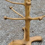 Brutalist coat rack on boxwood stand