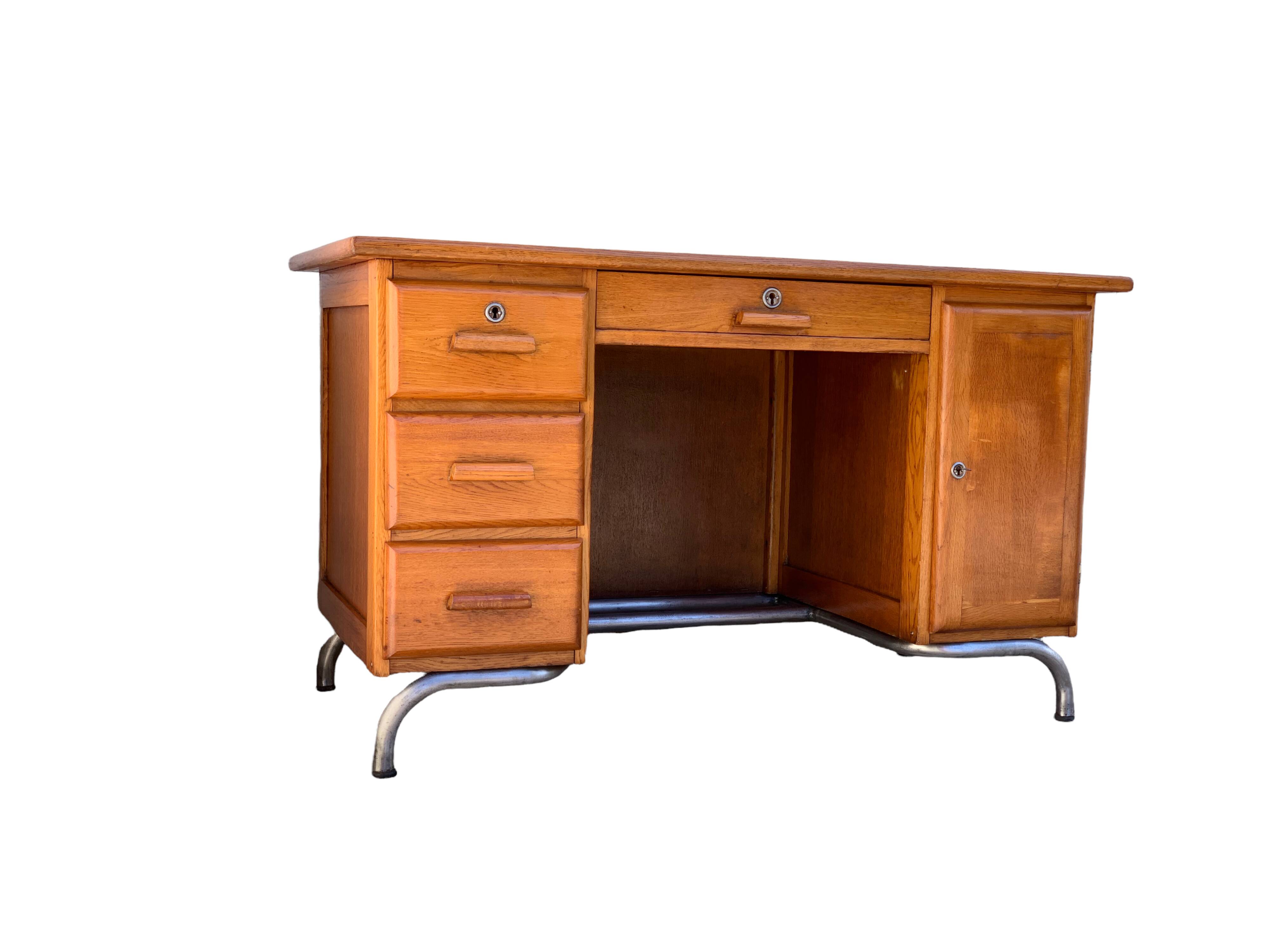 Office schoolmaster 1950 solid oak