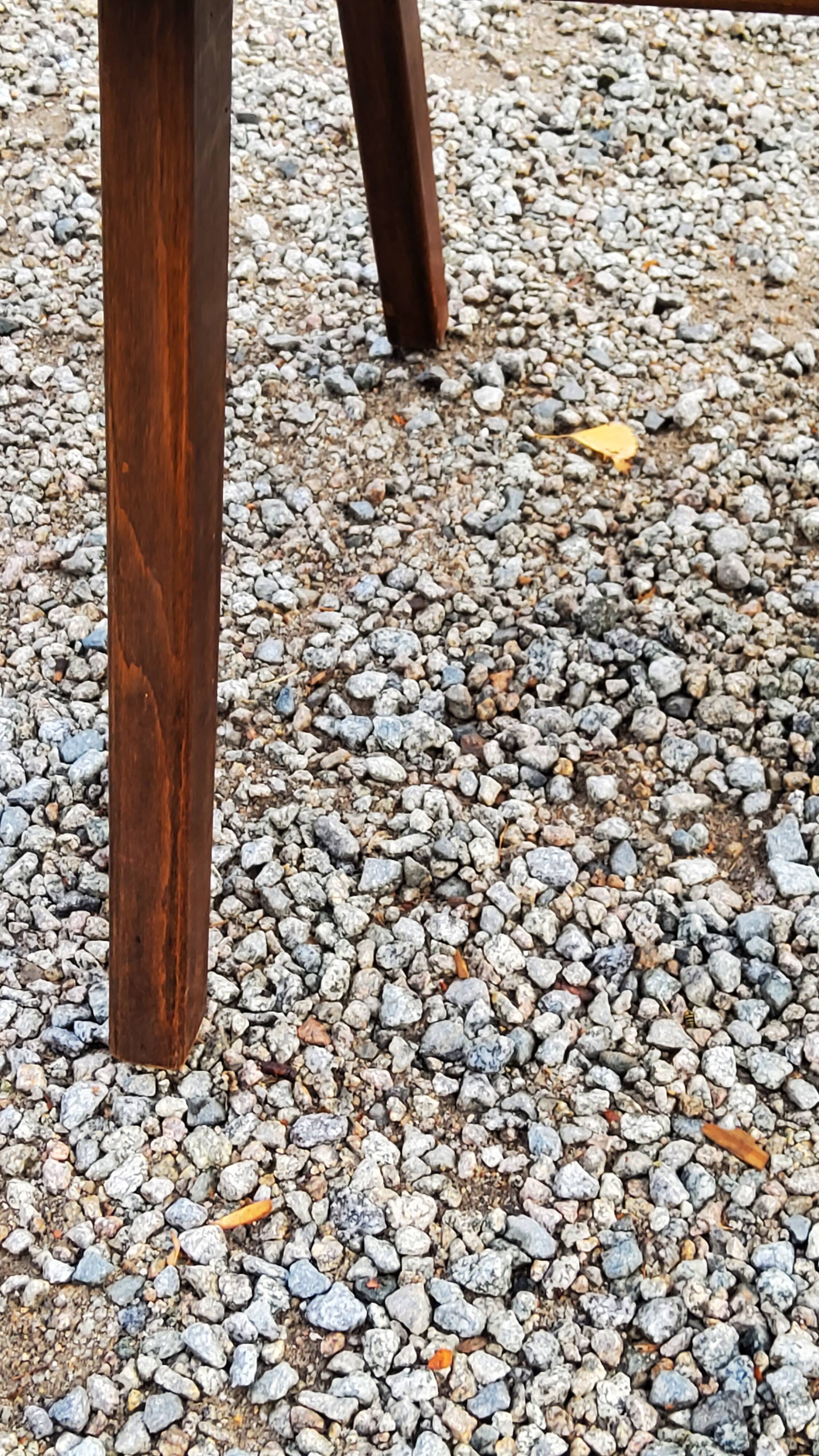 Vintage side table from the 50s in beech oak and poplar compass feet